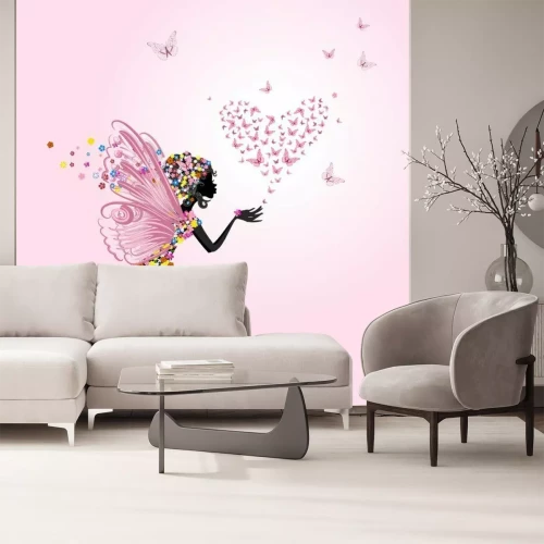 Fotobehang De fee en het vlinderhart