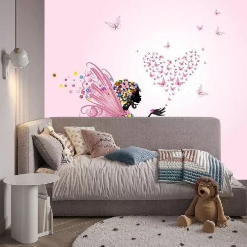 Fotobehang De fee en het vlinderhart