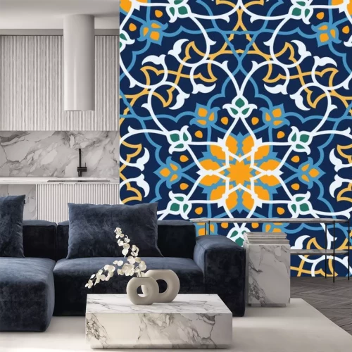 Sticker Veelkleurig floristisch ornament