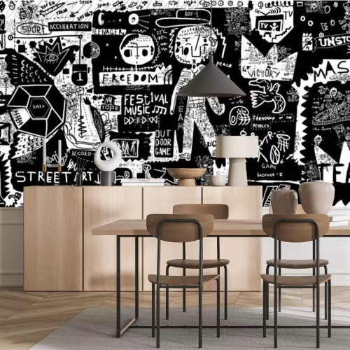 Fotobehang Graffitibasquiat voor jongeren