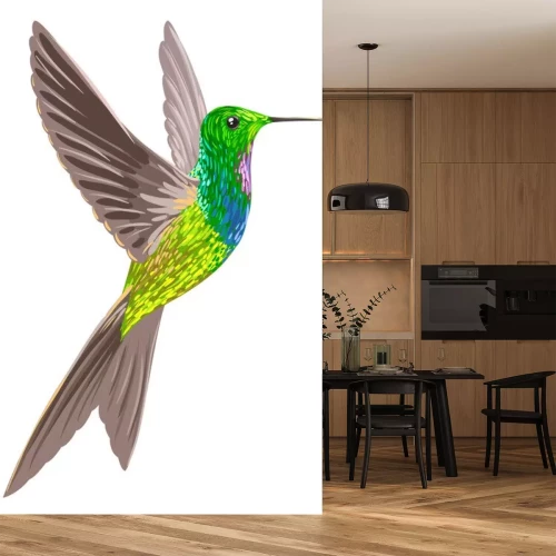 Sticker Vogel geschilderd in aquarel