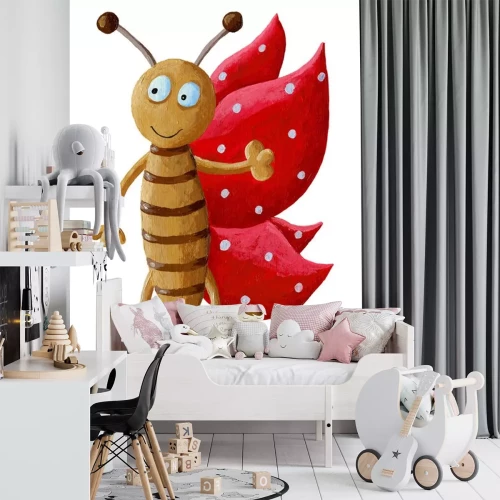 Sticker Vlinder met rode stipvleugels