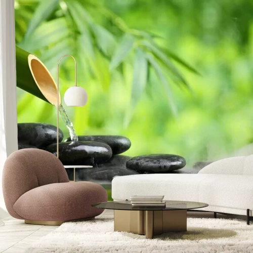 Sticker Vulkanische stenen en bamboe