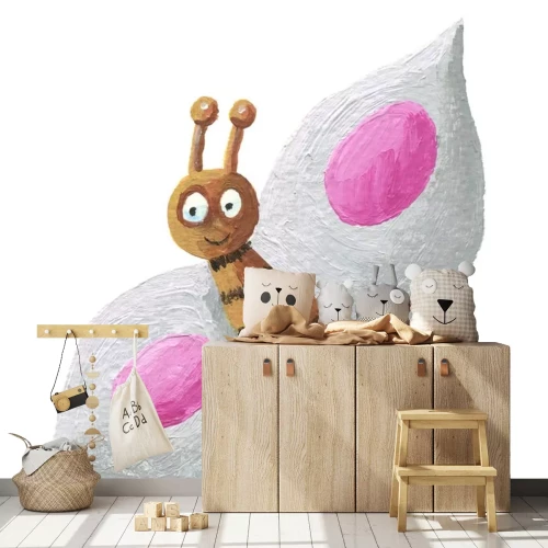 Sticker Vlinder met witte stipvleugels