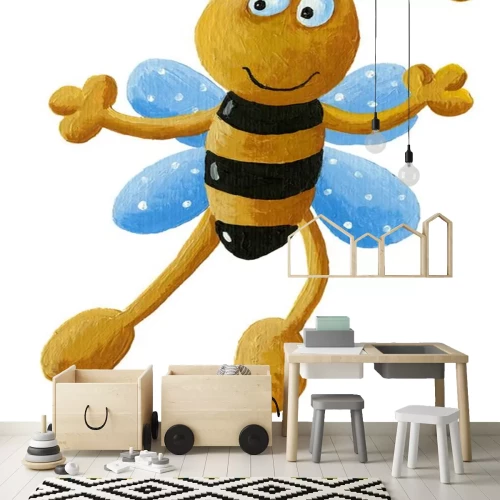 Sticker Lachende bijen cartoon afbeelding