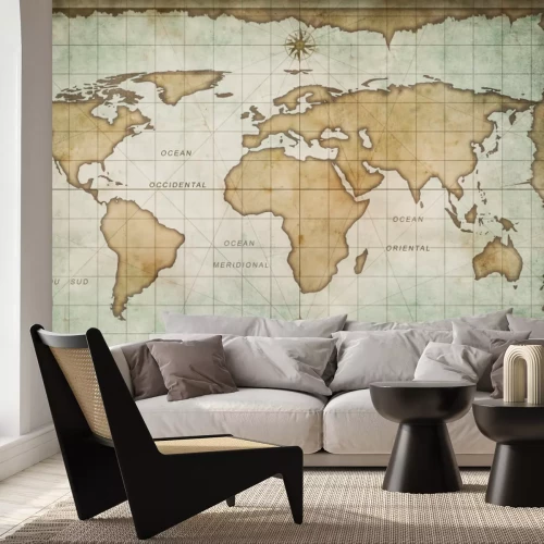 Sticker leeftijd schat kaart met kompas achtergrond