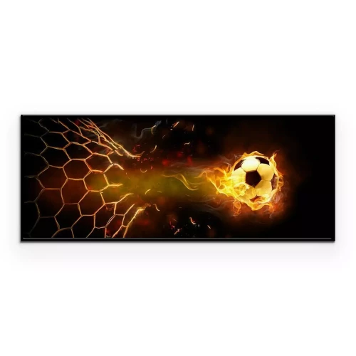 Poster brandende bal in het doel