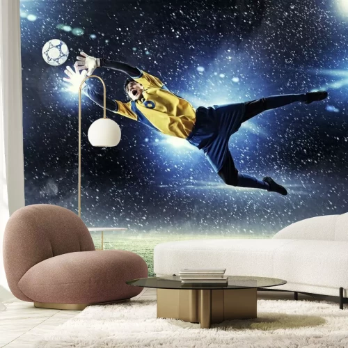 Fotobehang Keeper die de bal vangt