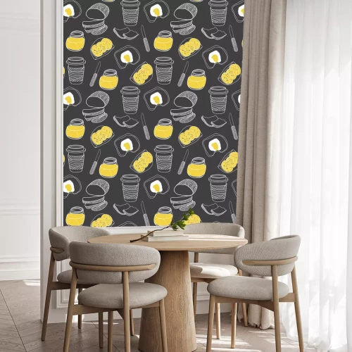 Behang Ontbijt naadloze patroon