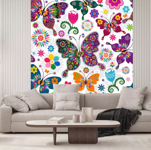 Sticker Vlinders met bloemen voor meisjes