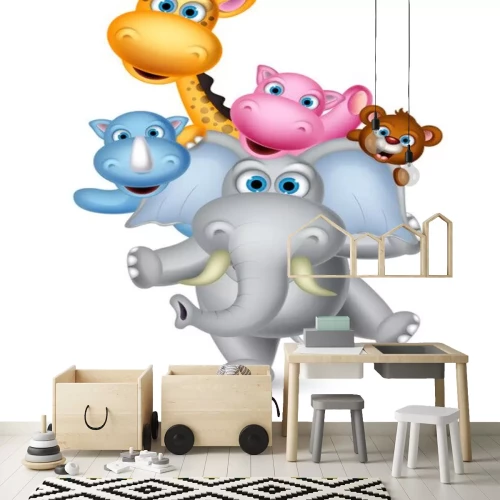 Sticker Mooie en kleurrijke moderne afbeeldingen van dieren