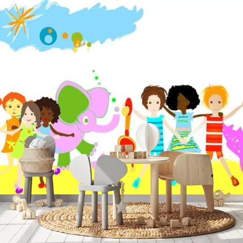 Sticker Dinosaurus en dieren tussen personages