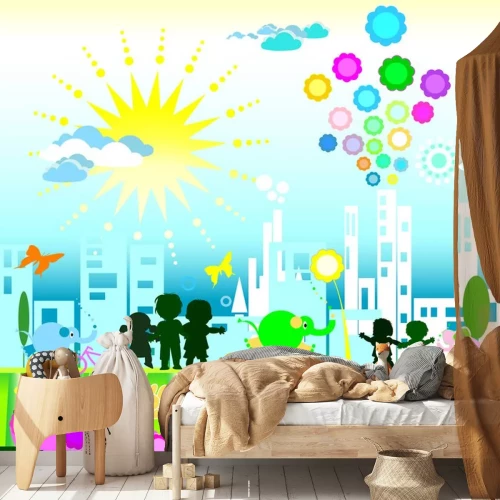 Sticker Regenboogstad en haar inwoners