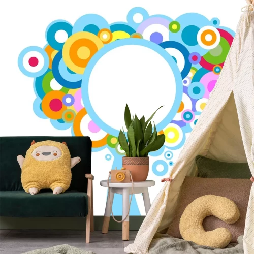 Sticker Regenboogboom samengesteld uit kleurrijke cirkels