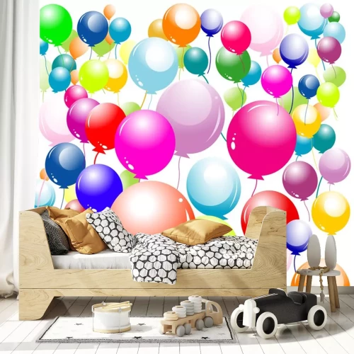 Sticker Regenboog ballonnen op een witte achtergrond