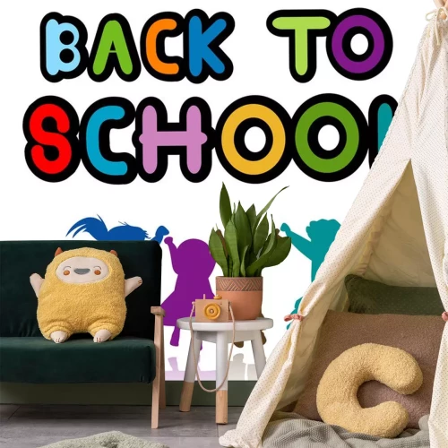 Sticker Kleurrijke inscriptie over terug naar school