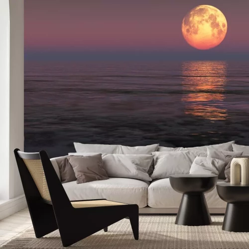 Sticker Maan over de zee