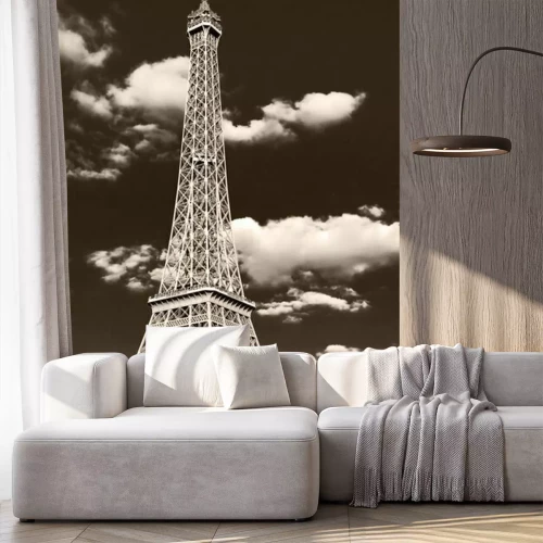 Fotobehang Retro zwart-witte Eiffeltoren