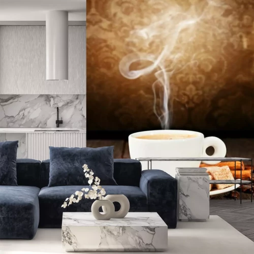 Fotobehang Kopje aromatische koffie