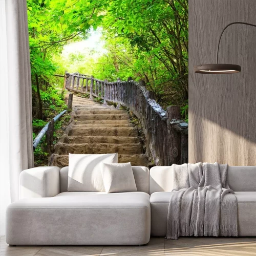 Fotobehang Trap naar het bos