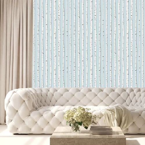 Behang Patroon met berkenstammen