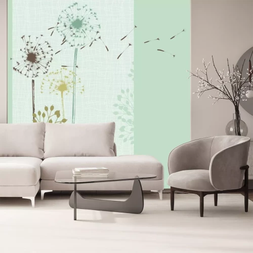 Sticker Bloemen naadloze kaart Blue