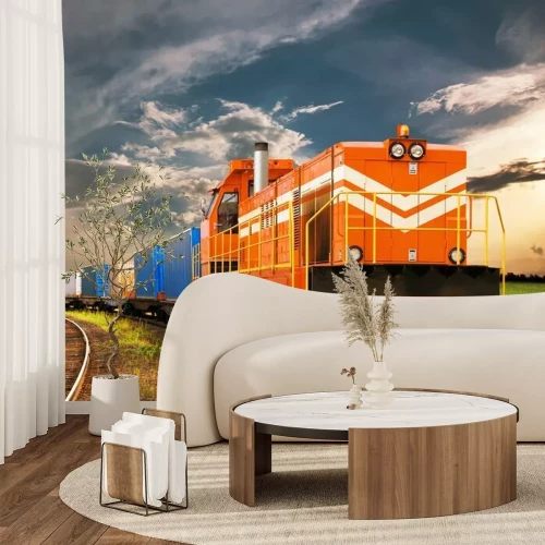 Fotobehang Goederentrein
