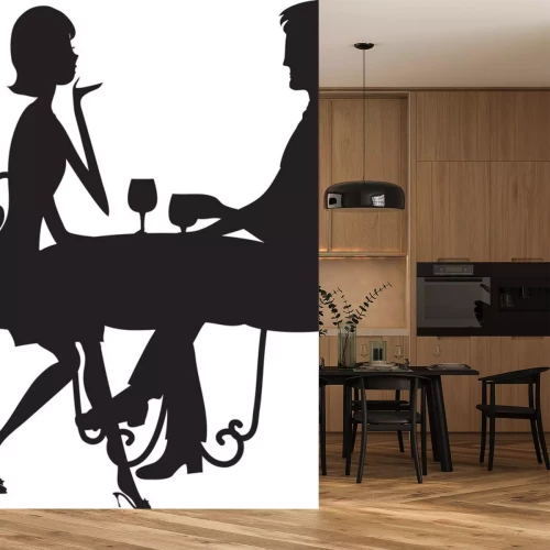 Sticker Silhouet van het Paar