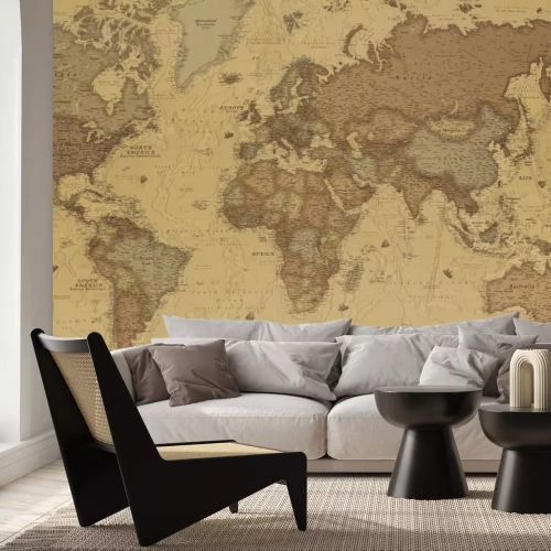 Fotobehang Oude antieke wereldkaart
