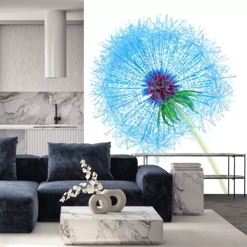 Sticker Blauwe bloem uitvergroot