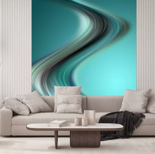 Fotobehang Turquoise zwarte rook