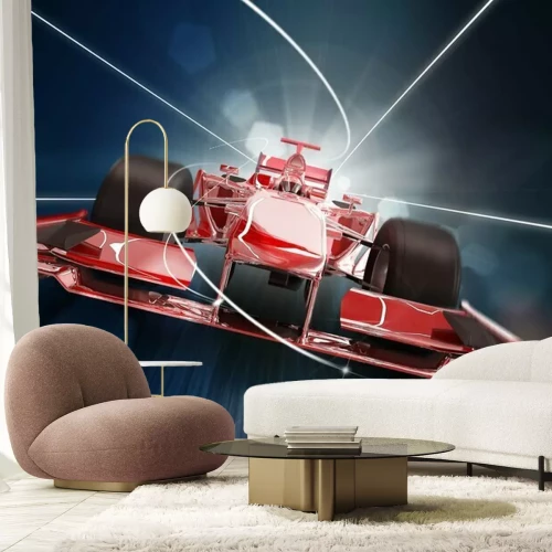 Fotobehang Een raceauto in beweging