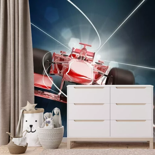 Fotobehang Een raceauto in beweging