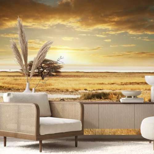 Fotobehang Zebra's op zonsondergangsafari