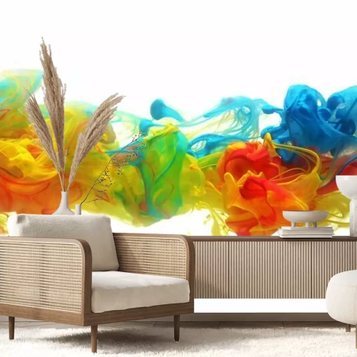 Fotobehang Explosie van gekleurde inkt