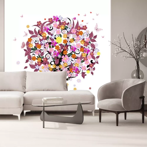 Sticker Feestelijke romantische boom