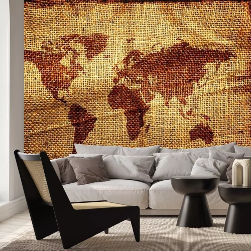 Fotobehang Wereldkaart op tasje