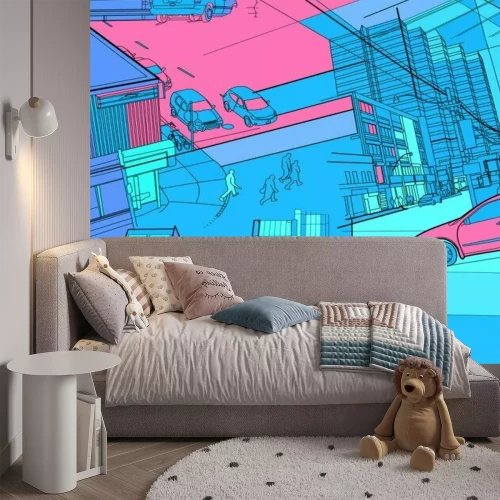 Fotobehang Jeugdstad neon