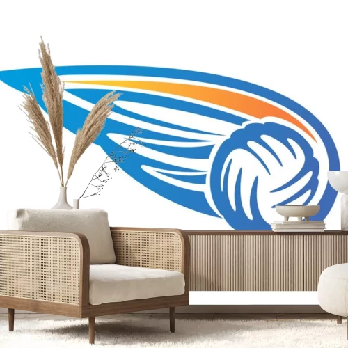 Sticker Volleybal bal met vleugels