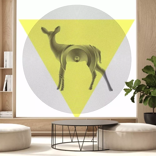 Sticker Grafisch geometrisch motief met herten