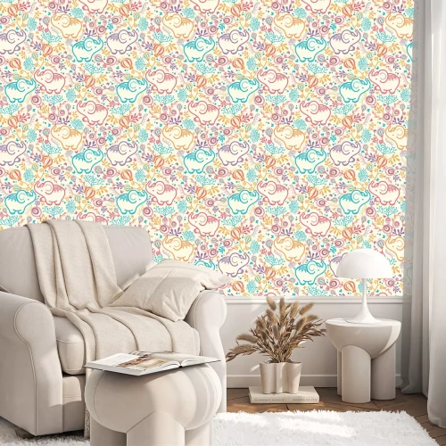 Behang Indische olifant patroon