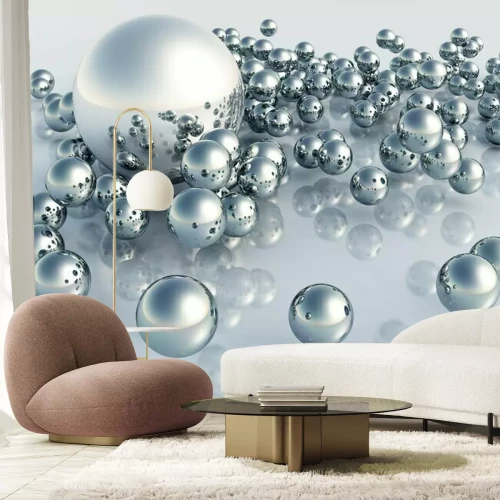 Fotobehang 3D metalen ballen