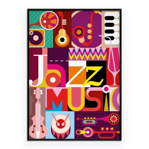 Poster Een kleurrijke muzikale compositie