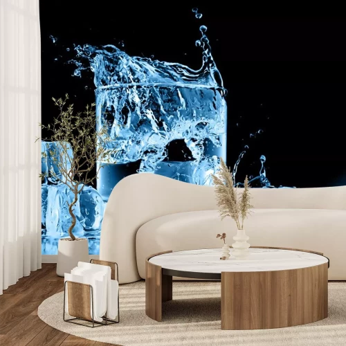 Sticker Een glas met ijsblokjes kunstfotografie