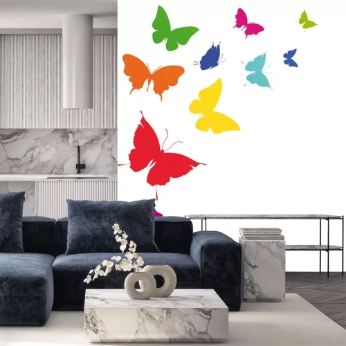 Sticker Kleurrijk groep vlinders