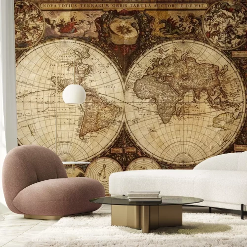 Fotobehang Oude antieke retrokaart