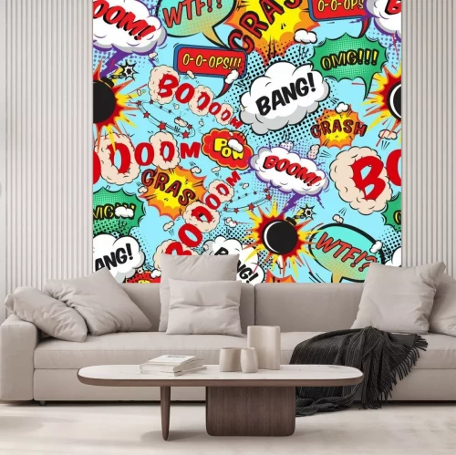 Sticker Naadloos patroon komische tekstballonnen