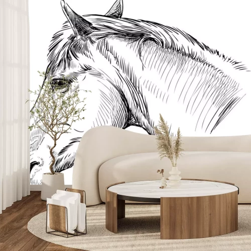 Sticker portret van het paard