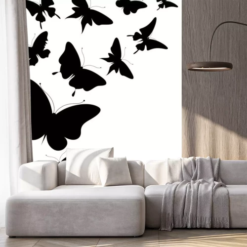 Sticker 3D vlinders in zwart en wit