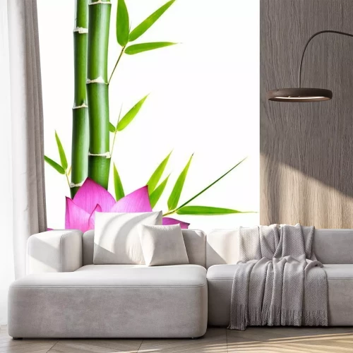 Sticker Lotusbloem en bamboe